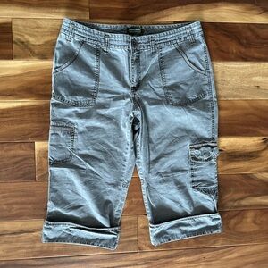 Eddie Bauer Faded Grey Capri Pants size 12